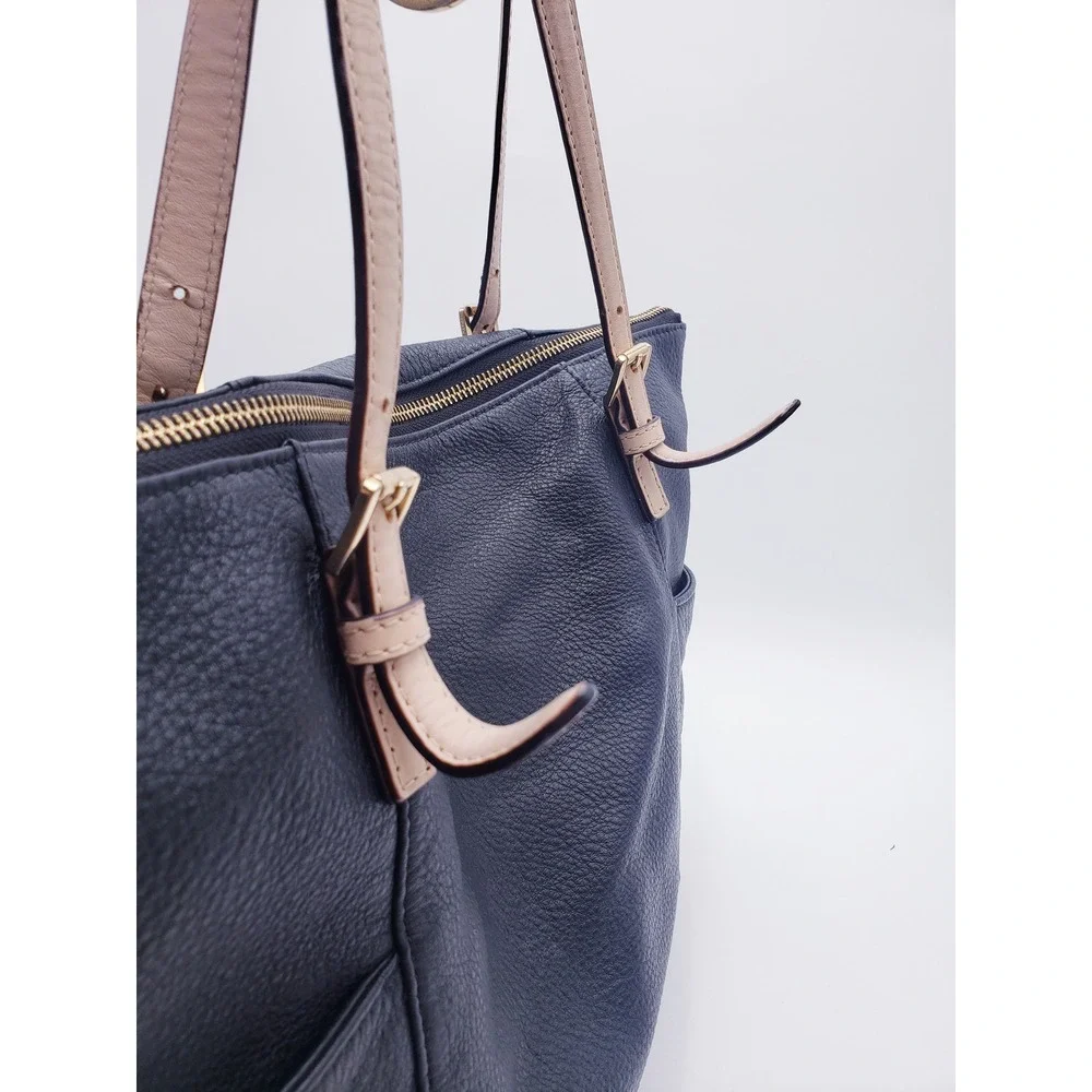Michael Kors Tote Bag Black Leather Gold Hardware Satchel Purse Large
